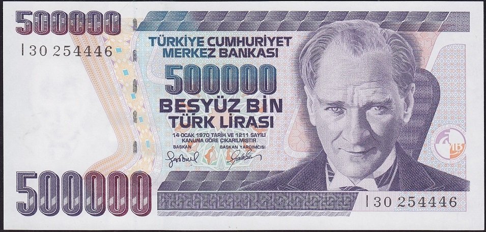 7.Emisyon 4.Tertip 500000 Lira I30 254446 Çilaltı Çil