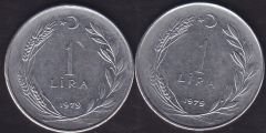 1979 Yılı 1 Lira (Ters Düz Takım)
