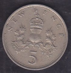 İNGİLTERE 5 PENCE 1975