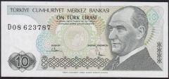 7.Emisyon 2.Tertip 10 Lira D08 623787 Çil