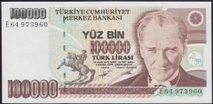 7.EMİSYON 2.TERTİP 100000 LİRA E64 973960 ÇÇT