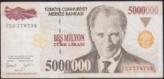 7.Emisyon 5 000 000 Lira I53 778734 Çok Temiz+