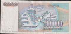 Yugoslavya 500000 Dinar 1993 Çok Temiz ( ZA 0666612 )