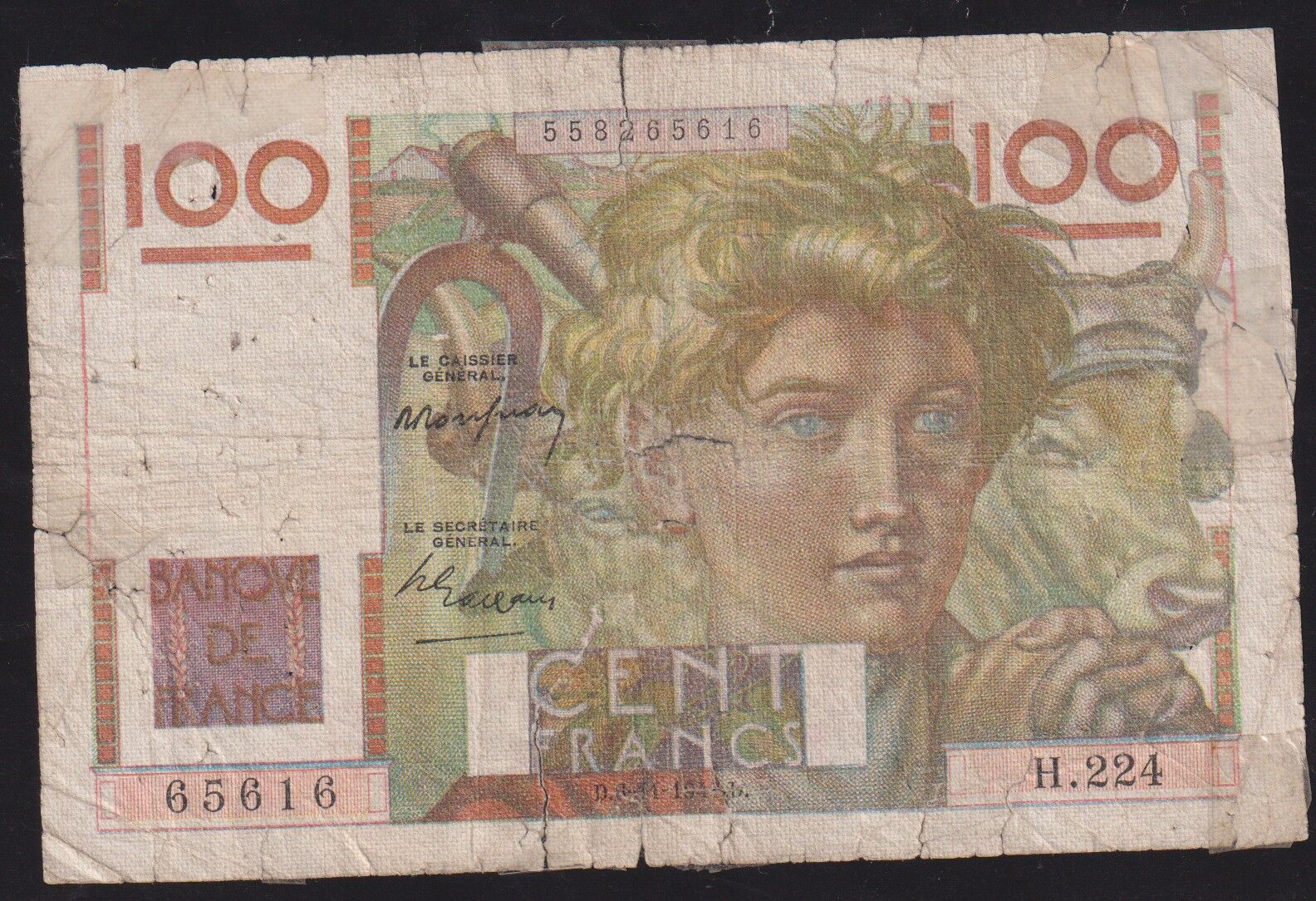 Fransa 100 Frank 6 Kasım 1948  Haliyle