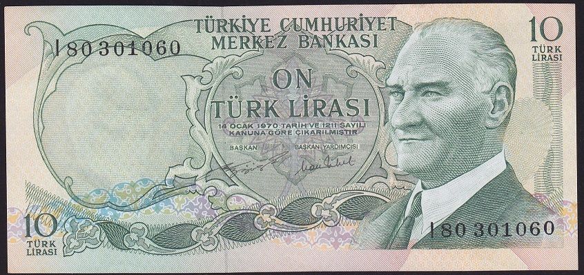 6.Emisyon 2.Tertip 10 Lira I80 301060 Çilaltı