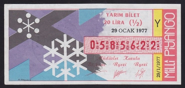 1977 29 OCAK YARIM BİLET