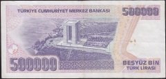 7.Emisyon 4.Tertip 500000 Lira H70 874973 Çok Temiz+