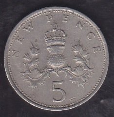 İNGİLTERE 5 PENCE 1970