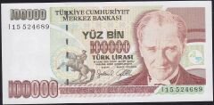 7.Emisyon 3.Tertip 100000 Lira I15 524689 Çilaltı