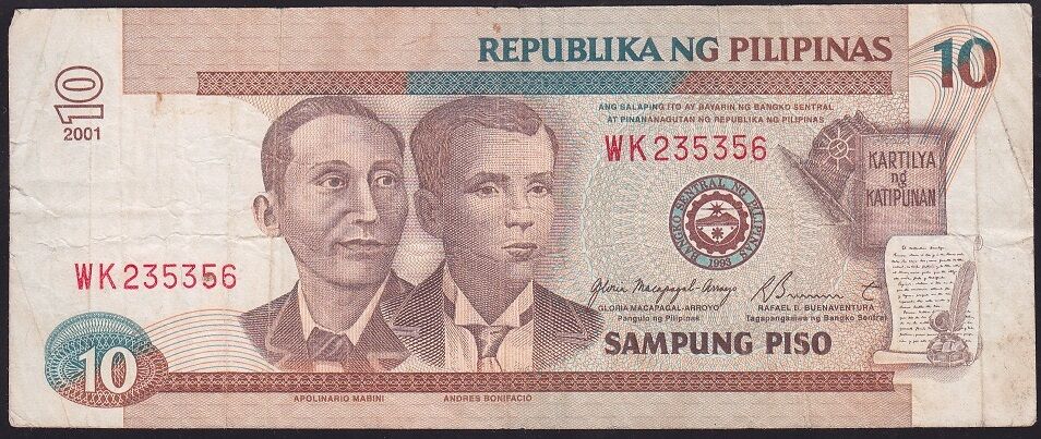 Filipinler 10 Piso 2001 Çok Temiz