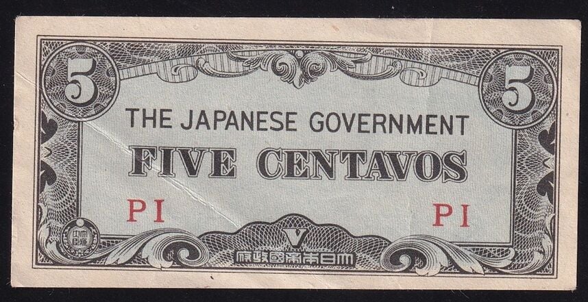 Filipinler 5 Centavos 1942 Ççt Çilaltı Japon İşgal Dönemi