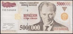 7.Emisyon 5 000 000 Lira I55 549684 Çok Temiz+
