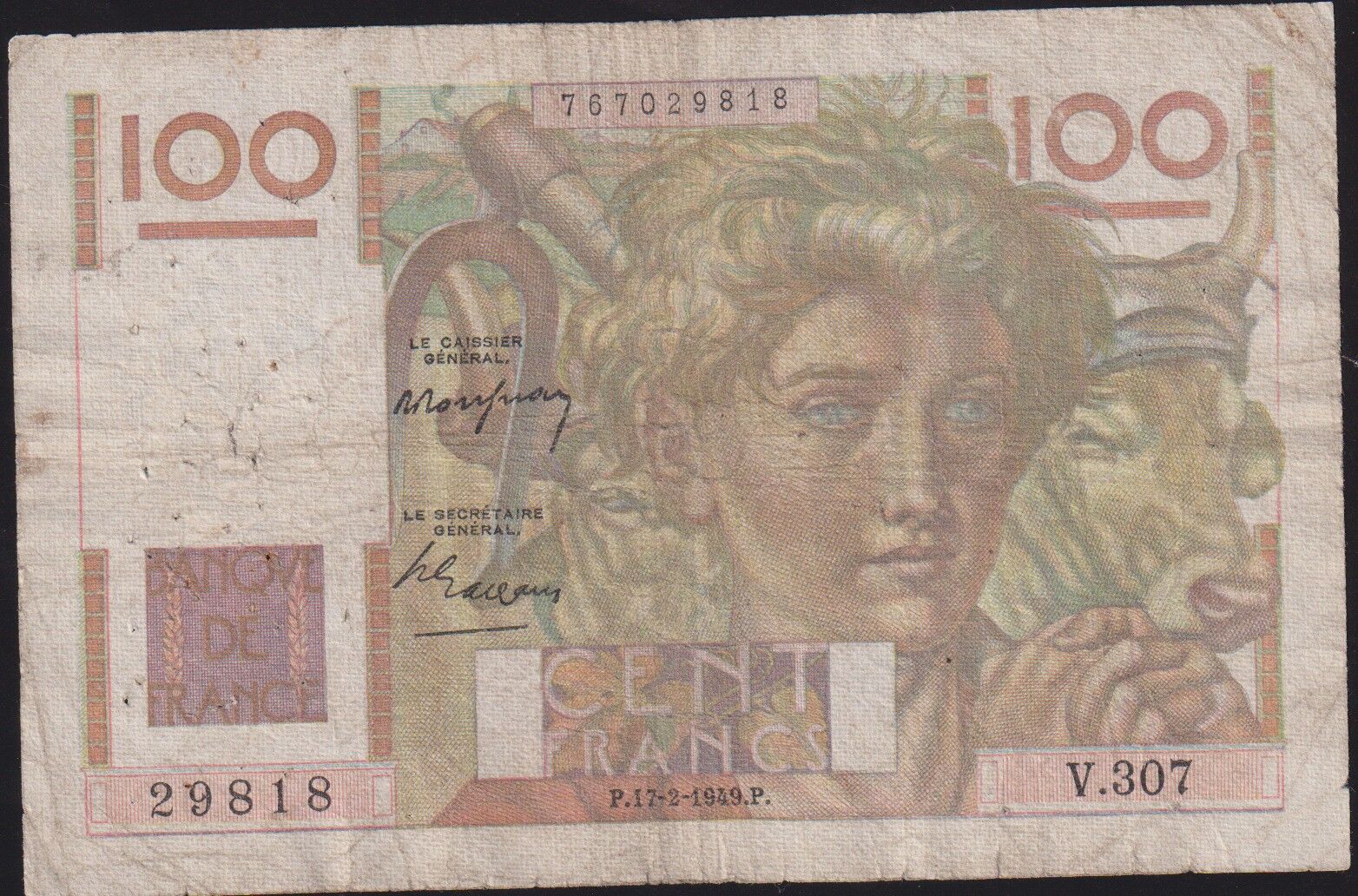 Fransa 100 Frank 1949 Çok Temiz