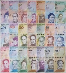 Venezuela 21 Farklı Kağıt Para Lotu Çil
