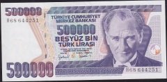 7.Emisyon 4.Tertip 500000 Lira H68 644251 Çok Çok Temiz+