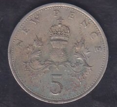 İNGİLTERE 5 PENCE 1969