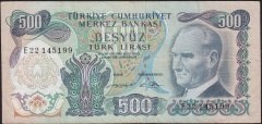 6.Emisyon 2.Tertip 500 Lira E22 145199 Çok Temiz