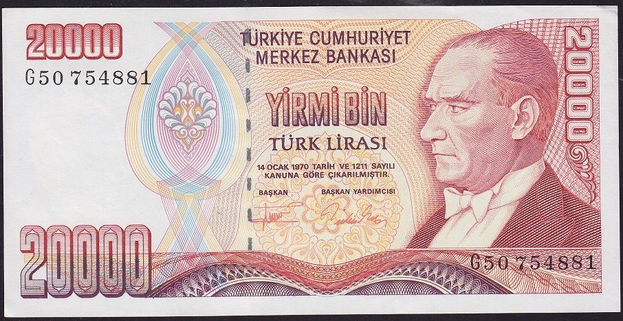 7.Emisyon 2.Tertip 20000 Lira G50 754881 Çilaltı Çil