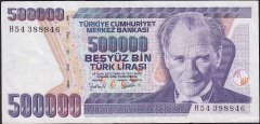 7.Emisyon 4.Tertip 500000 Lira H54 388846 Çok Temiz+