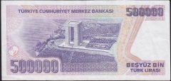 7.Emisyon 4.Tertip 500000 Lira H54 388846 Çok Temiz+