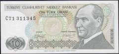 7.Emisyon 1.Tertip 10 Lira C71 311345 Çil