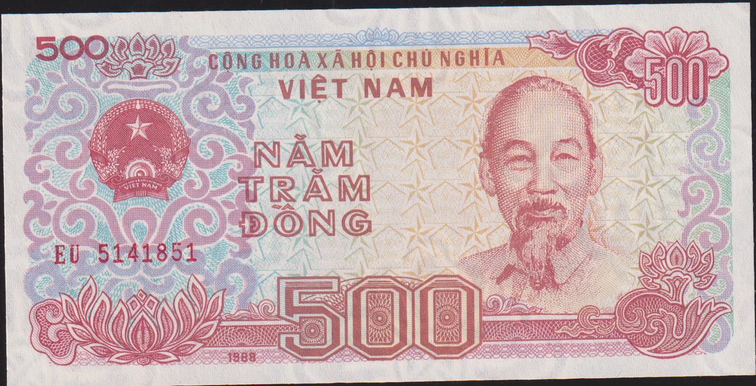 Vietnam 500 Dong 1988 Çilaltı Çil Pick 101a