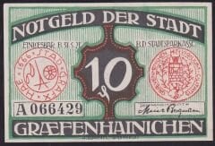 Almanya 10 Pfennig Notgeld 1921 Çil Filigranlı