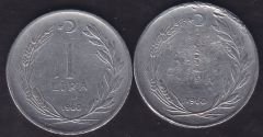 1960 Yılı 1 Lira (Ters Düz Takım)