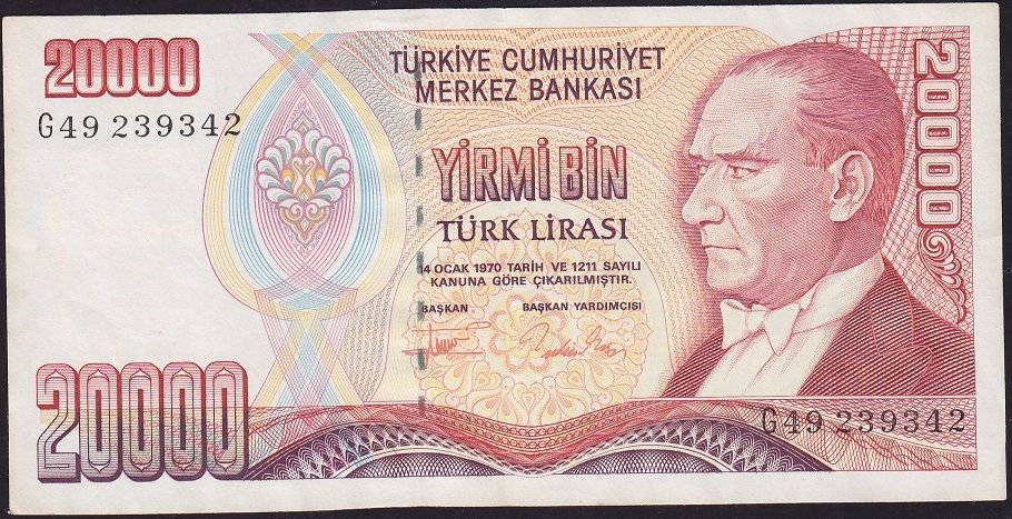 7.Emisyon 2.Tertip 20000 Lira G49 239342 Çok Temiz+