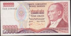 7.Emisyon 2.Tertip 20000 Lira G49 239342 Çok Temiz+