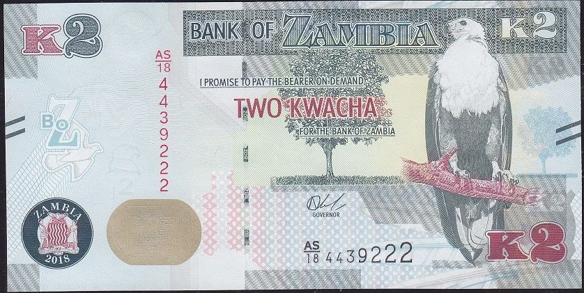 Zambia 2 Kwacha 2018 Çil Pick 56 - 222
