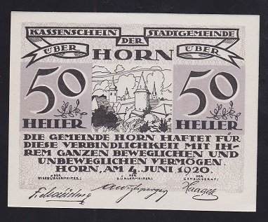 AVUSTURYA 50 HELLER NOTGELD 1920 ÇİL