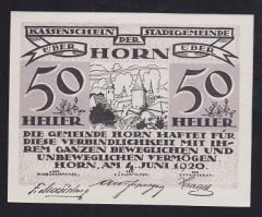 AVUSTURYA 50 HELLER NOTGELD 1920 ÇİL