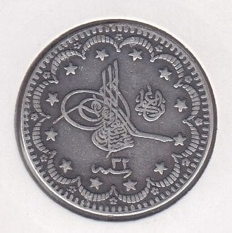 1293 / 32 ABDULHAMİT 5 KURUŞ GÜMÜŞ eski para fiyatları