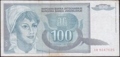 Yugoslavya 100 Dinar 1992 Çok Temiz +
