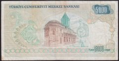 7.EMİSYON 1.TERTİP 5000 LİRA A21 940981 ÇOK TEMİZ +