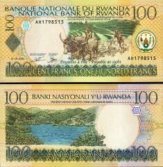 Rwanda 100 Frank 2003 Çil Pick 29