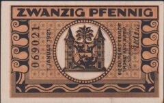 Almanya 20 Pfennig Notgeld 1921 Çil