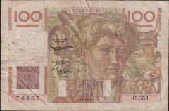 Fransa 100 Frank 1953 Temiz