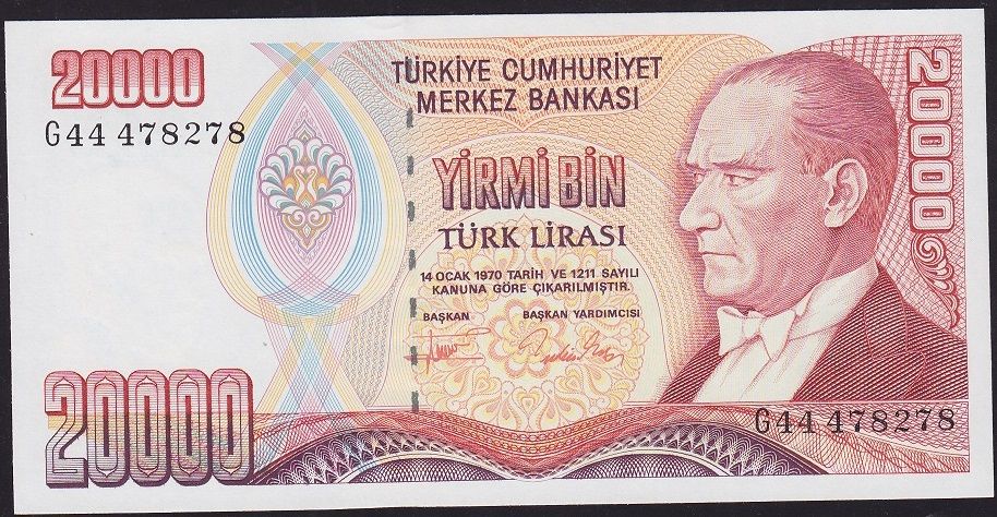7.Emisyon 2.Tertip 20000 Lira G44 478278 Çil