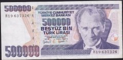 7.Emisyon 4.Tertip 500000 Lira H19 637326 Çok Temiz+