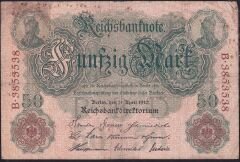 Almanya 50 Mark 1910 Temiz