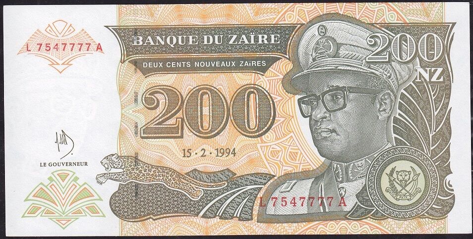 Zaire 200 Nouveaux Zaires 1994 Çil Pick 61 - 7777