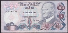 6.EMİSYON 2.TERTİP 1000 LİRA D49 207758 ÇOK TEMİZ