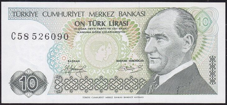 7.Emisyon 1.Tertip 10 Lira C58 526090 Çil