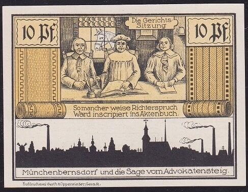 Almanya 10 Pfennig Notgeld 1921 Çil