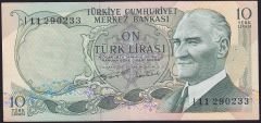 6.Emisyon 2.Tertip 10 Lira I11 290233 Ççt Çilaltı