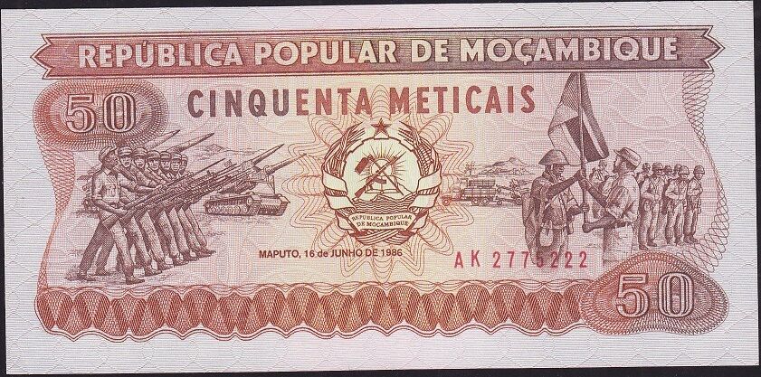 Mozambik 50 Meticais 1986 ÇİL Pick 129 - 222