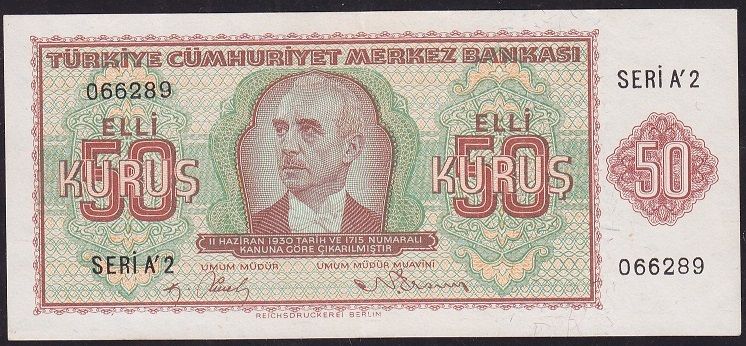 2.Emisyon 50 Kuruş A2 066289 Çok Çok Temiz+