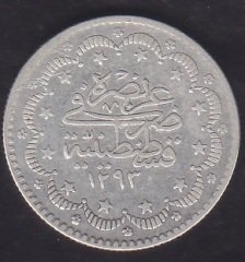 1293 / 9 ABDULHAMİT 5 KURUŞ GÜMÜŞ